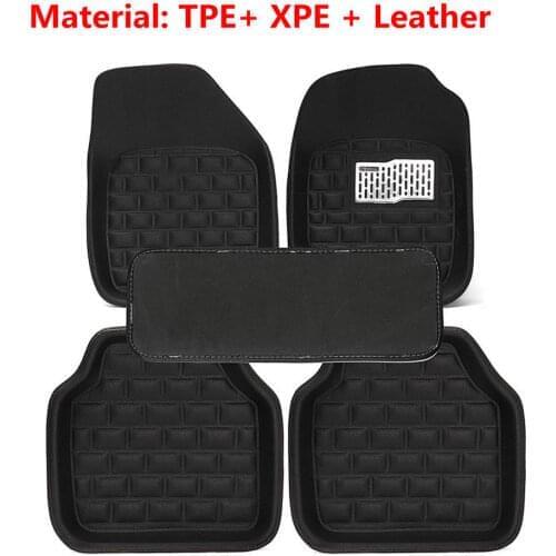 Universal Car Floor Mats Front & Rear Carpet Auto Black Skidproof Mat 5pcs/Set