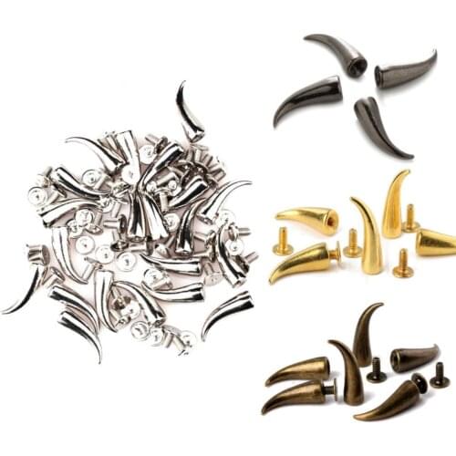 100pcs 21mm Cat Claw Arc Spots Cone Rivet Studs Punk Spike Metal ScrewBack Fit Leather Craft Bracelet Shoes Clothe Belt Bag DIY