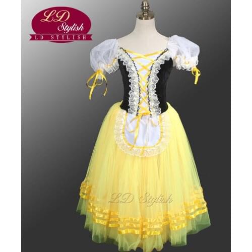 Giselle Degas Ballet Tutu Dresses Peasant Yellow Giselle Tutu Dress Girls Romantic Tutu Dress Ballet Dresses For Adults LD0003D