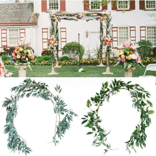 1.7M Green Artificial Willow Plants Fake Eucalyptus Garland Leaves Vine Rattan Ivy Wreath Wall Forest Decor Wedding Decoration