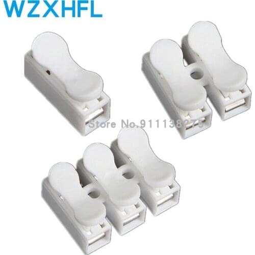1pcs/10Pcs CH-2 CH-3 Spring Wire Quick Connector 2P 3P Electrical Crimp Terminals Block Splice Cable Clamp Easy Fit Led Strip