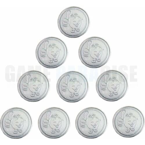 119 pcs/lot Stainless steel coin tokens 25mm*1.85mm for amusement center