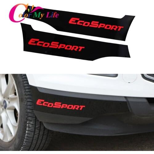 2Pcs/Set Car Front Bumper Corner Protection Strips Cover Sticker for Ford Ecosport 2012 2013 2014 2015 2016 Accessories