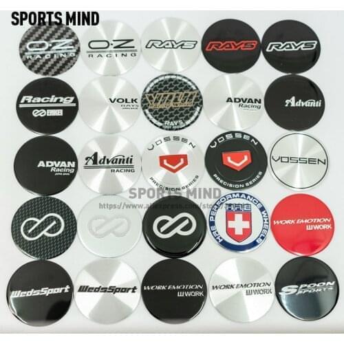 20 X 45MM Car Wheel Center Cap Emblem Sticker For OZ RACKING RAYS VOLK ADVAN VOSSEN ENKEI WedsSport Work Emotion HRE
