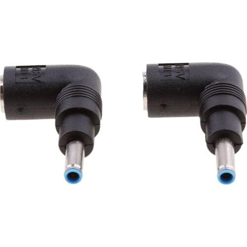2x DC 7.4 *5.0mm Jack To 4.5*3.0mm Plug 90 Right Angled Adapter For Laptop