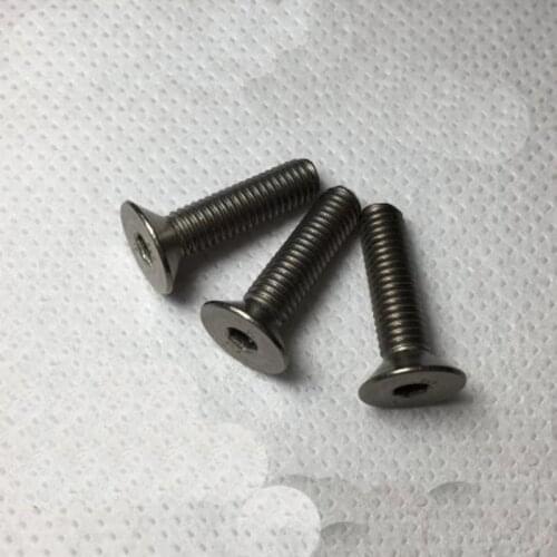 4pcs M2 TA2 Titanium Countersunk head Hexagon socket screw Pure titanium flat head bolt GR2 3mm-14mm Length screws