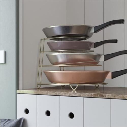 4 layer Metal Organizer Pan Rack Gold Kb086