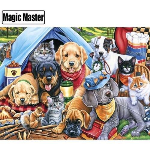 Full Round/square Diamond painting Cross stitch Camping animals Full Square Diamond mosaic 5D DIY Diamond embroidery home decor