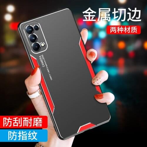 Phone Case for OPPO Reno 5 4 4SE 3 ACE 2 2Z 2F Z A32 A52 Realme X7 find X X2 Pro Case Cover Metal Panel TPU Silicone Frame Case