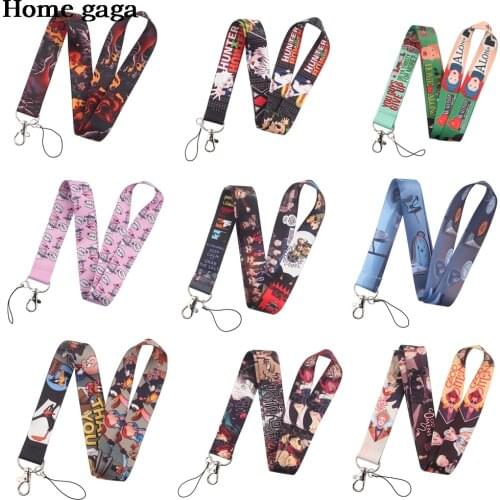 DB212 Homegaga Anime Neck Strap Phone Lanyards Badge Holder Rope Pendant Key Chain Accessories Fashion Ribbon Neck Lanyard Strap