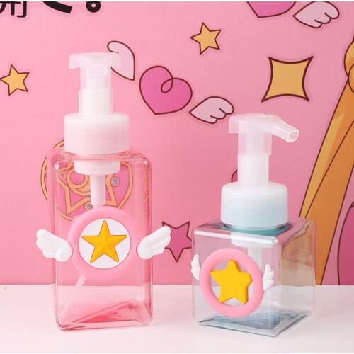 250/450ml Moon Card Captor Sakura Soap Dispenser Travel Portable Facial Cleanser Shampoo Hand Sanitizer Dispensing Bottle
