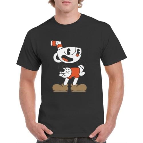 Desgin fashion Cuphead Anime Tshirt Cotton O-Neck T Shirt for male comfortable men top tees
