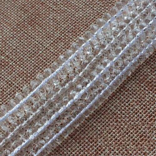 Wholesale Faceted WhiteClear Quartz RondelleBeads15"/38cm BeadsFor DIY Jewelry Making !We provide mixed wholesale for all items