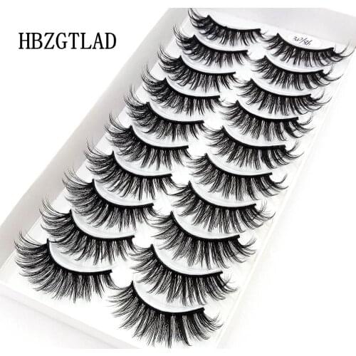 HBZGTLAD 10 pairs natural false eyelashes fake lashes long makeup 3d mink lashes eyelash extension mink eyelashes for beauty 86