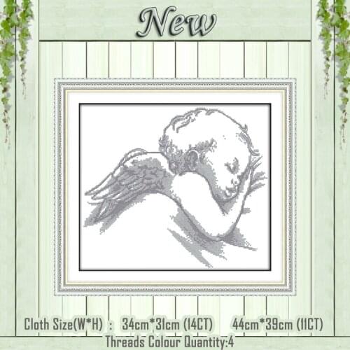 A sleeping little angel painting counted printed on the canvas DMC 11CT 14CT kits Chinese Cross Stitch embroidery needlework Set