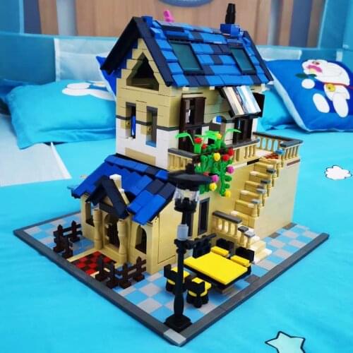 Street View Series The Rural villa Cottage Model Building Blocks Brick Set Classic Country House Toys For Children Birthday Gift