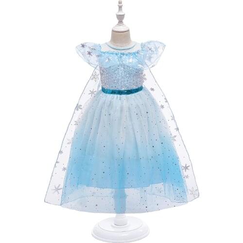 New Princess Costume Halloween Carnival Children Evening Dress up Snow Girls Dress Kids Dresses for Girls Clothing 3-11Years