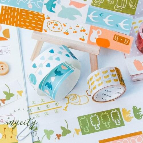 Cartoon Animals Collage Serise Bullet Journal Washi Tape Set Adhesive Tape DIY Scrapbooking Sticker Label Japanese Stationery