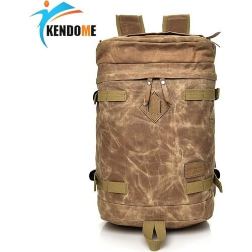 Mens Tactical Camping Bag Hiking Travel Backpack Vintage Canvas Backpacks Waterproof Trekking Luggage Outdoor Sport Bag