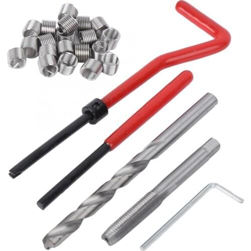 25Pcs Car Thread Repair Kit M7 Thread Tool Spanner Wrench Inserts Drill Tap Set Car Repair Tools for Restoring Damaged Threads