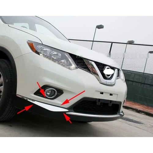New! Quality ABS car front angle Fog Light Bottom Bumper Corner strip trim 2pcs for nissan X-trail T32 Rogue 2014 2015