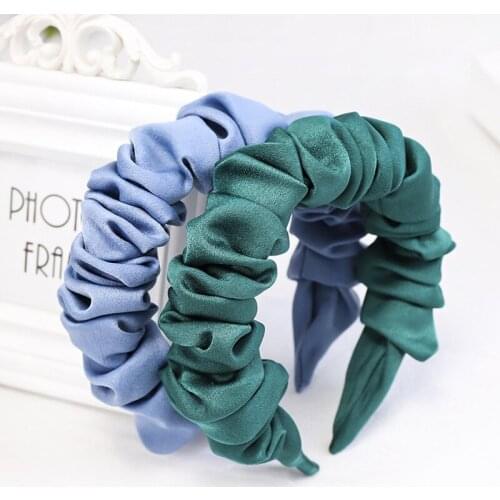 Fashion Womens Bow Knot Hairband Hoop Pleated Design Girls Head Hoop Glitter Female Hair Headband Hair Accessories