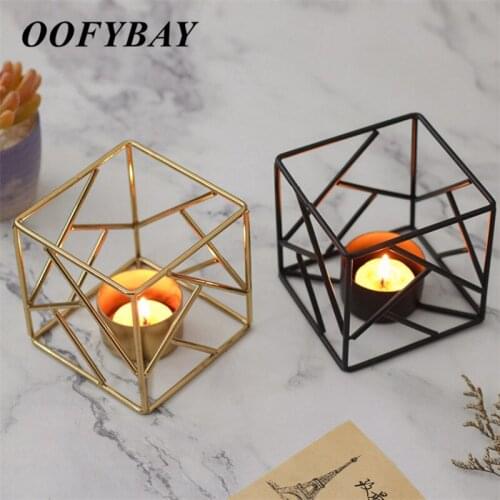 OOFYBAY Decorative Metal Candlesticks
