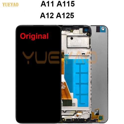Original For Samsung Galaxy A11 LCD A115F A12 A125 LCD Display With Touch Screen Digitizer Assembly For Samsung A12 LCD Display