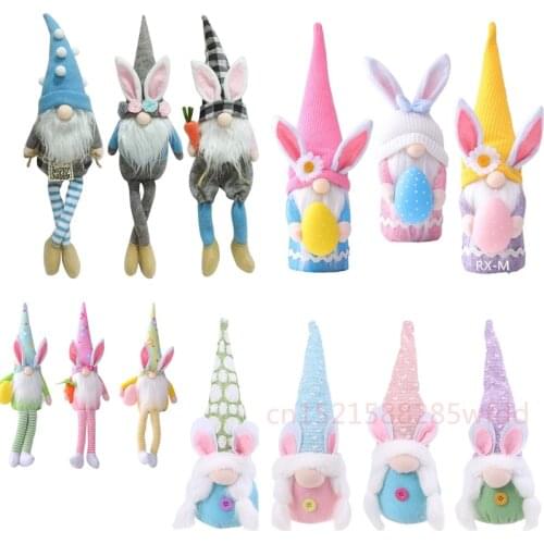 Easter Eggs Bunny Gnome Handmade SwedishTomte Rabbit Plush Toys Doll Ornaments Spring Gifts Holiday Home Party Kids Easter Gifts