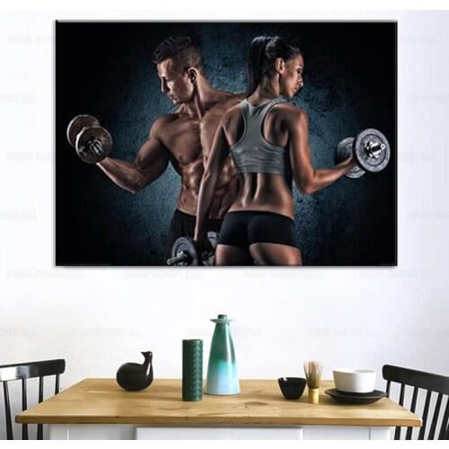 Fitness Posters Wall Art Prints Exercise poster canvas painting hd print wall decor frame artwork for living room decor gift