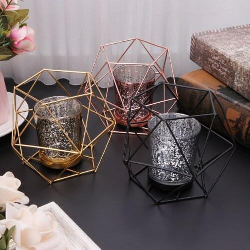 Nordic Style 3D Geometric Candlestick Metal Candle Holder Wedding Home Decor Hot
