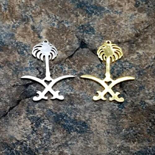 Saudi Arabia logo Superior quality Tassel Pendant Gold Color National Emblem Tassel Pendant Rosary Muslim tassel