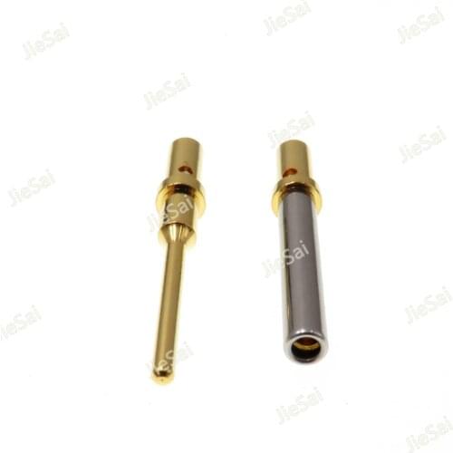 50/100Pcs DTM 0460-202-2031 0462-201-2031 Stainless Steel Gold Plated Solid Terminal Size 20 AWG Deutsch Pin