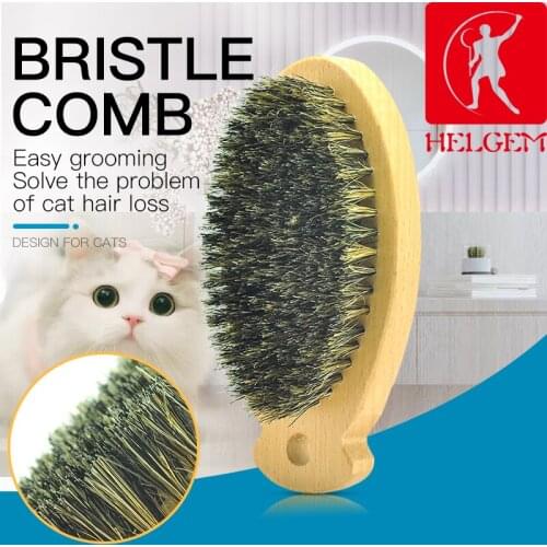 HELGEM Professional Pet Grooming Bright Hair Massage Comb Bristles Brush Dog Cat Cleaning