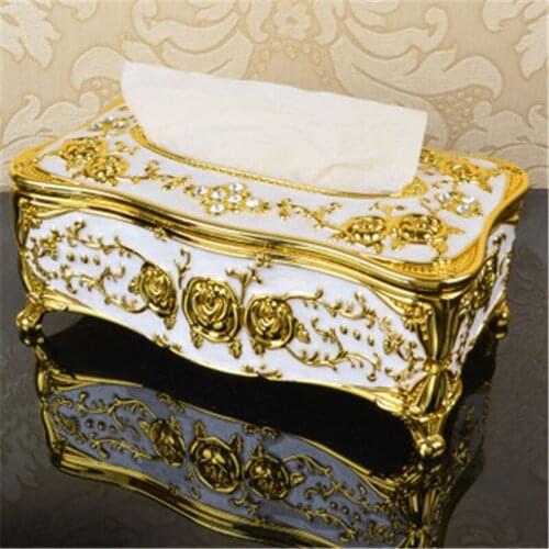 Minch Tissue Box Luxurious Box Europe Retangle Napkin Tissu Holder Ring Holder Paper Toilet Tissue Storage Box Holder Elegant