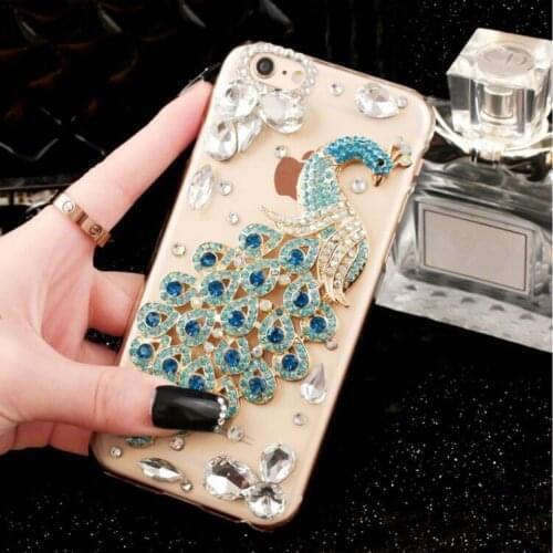 Luxury Fundas Crystal Rhinestone Peacock gem Diamond Soft Cover Case For Huawei Honor8 9 10 20 V10 V20 7X 8X Nova3 4 Phone Case