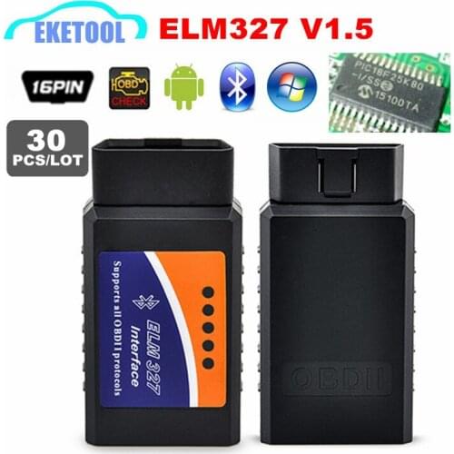 30pcs/Lot OBD Code Reader ELM327 V1.5 OBD2 Interface For Android Bluetooth Stable PIC18F25K80 V1.5 ELM 327 SCANNER FREE SHIPPING
