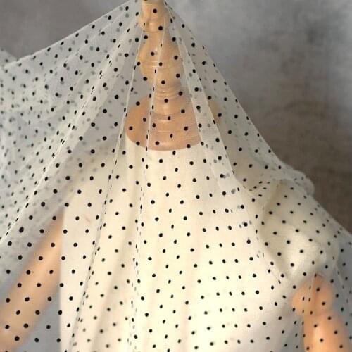 1meter Color dots embroidered net yarn fabric dress skirt dress tutu skirt childrens clothing DIY curtain background