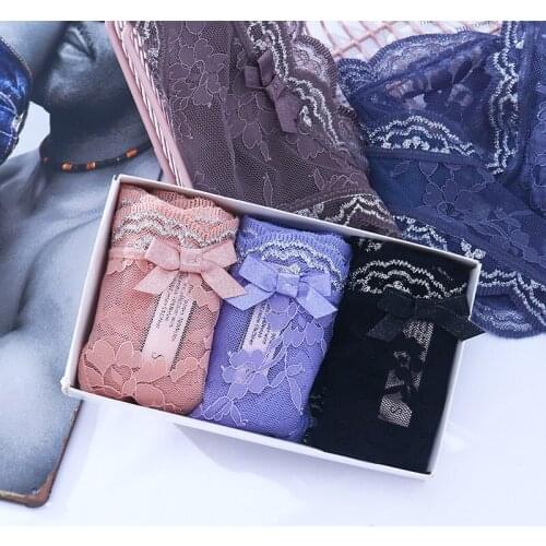 European And American Sexy Hot Lace Underwear Womens Transparent Temptation Light Gauze Breathable Hot Silver New Womens Brief