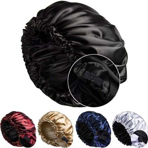 WEOOAR Adjustable Double Sided Women Satin Hat Hair Night Cap for Sleeping Beanie Silk Surgical Bonnet for Women Men Girls MZ227