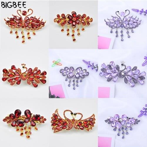 Fine Crystal Zircon Butterfly Hairpin Peacock Hair Clip Swan Hair Clips CZ Flower Hairpins Headbands for Women Hair Accessories