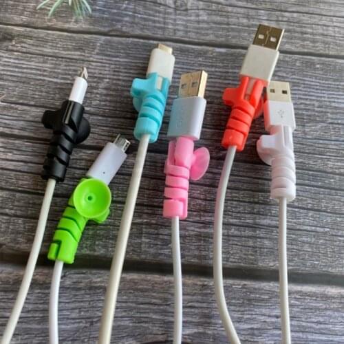 Charging Cable Protector For Phones Cable Holder Cover Cable Winder Clip For USB Charger Cord Management Cable Organize