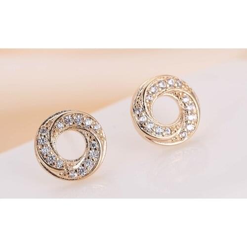 DE104 Fashion Refined Grace Street Shot Geometric Ring Stud Earrings Gift Party Banquet Woman Jewelry Earrings