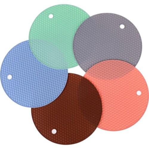 1PC Round Heat Resistant Silicone Coasters Non-slip Pot Holder Table Placemat Kitchen Decoration Tools