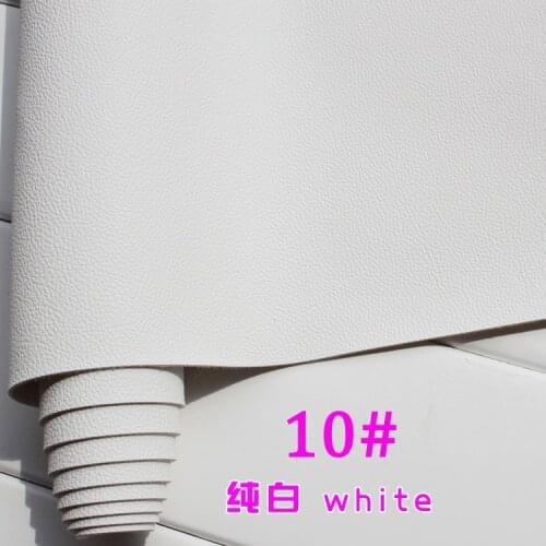 10# white Micro Lychee Pattren high quality 1.2mm thick PU Leather fabric for DIY cars table bags bed material (140*50cm)