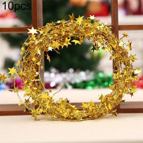 10 Pcs Multi-color Christmas Tree Strips Wire Stars Christmas Decorations For Home Party Ornaments