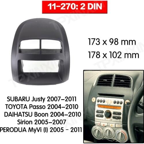 11-270 Car DVD/CD for SUBARU Justy 2007-2011 Radio Stereo Fascia Panel Frame Adaptor Fitting Kit 2DIN