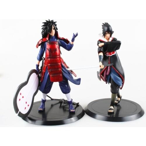 2 PCS/SET Anime Naruto Model Toys Figure Set Uchiha Sasuke Madara Dolls Action Figurine PVC 18CM