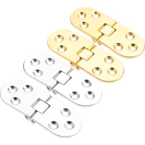 2Pcs Oval Table Accessories Turn Plate Hinge Hidden Hinge Furniture Assembly Cabinet Door Hinges 79*30*2.1mm Furniture Hardware