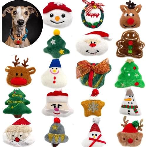 50/100pc Christmas Dog Accessories Removable Dog Bow Tie Collar Accessories Deer Santa Style Small Dog Bowtie Collar Accessories